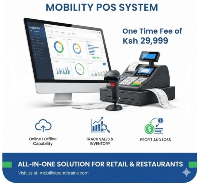 Modern point of sale system with tablet display showing sales dashboard in retail store